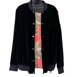 Peace Love World “I Am Blessed” 2PC Velvet Bomber Jacket & Floral Camo Tank Set